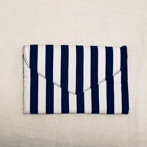 J.Crew hand bag/purse, black and white striped